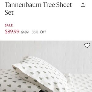 West Elm Tannenbaum Tree Queen Sheet Set - White